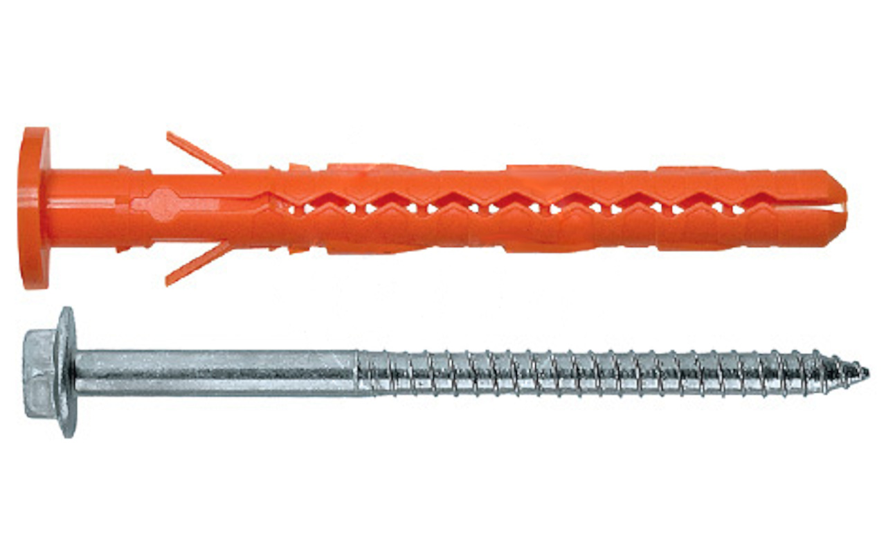 Дюбель фасадный Mungo с бортиком  со стопорным шурупом с прессшайбой  (оцинк. сталь) MBK-STB