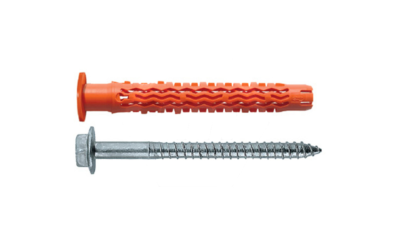 Универсальный фасадный дюбель Mungo с бортиком со стопорным шурупом с прессшайбой (оцинк. сталь)  MQLK-STB 10x120