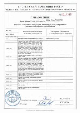 Сертификат на Шурупы-полукольца 2